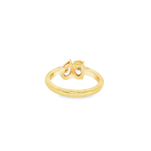 14K Yellow Gold Lab-Grown Oval & Pear Diamond 2-Stone Ring Image 3 Jo & Co. Jewelers Hardy, VA