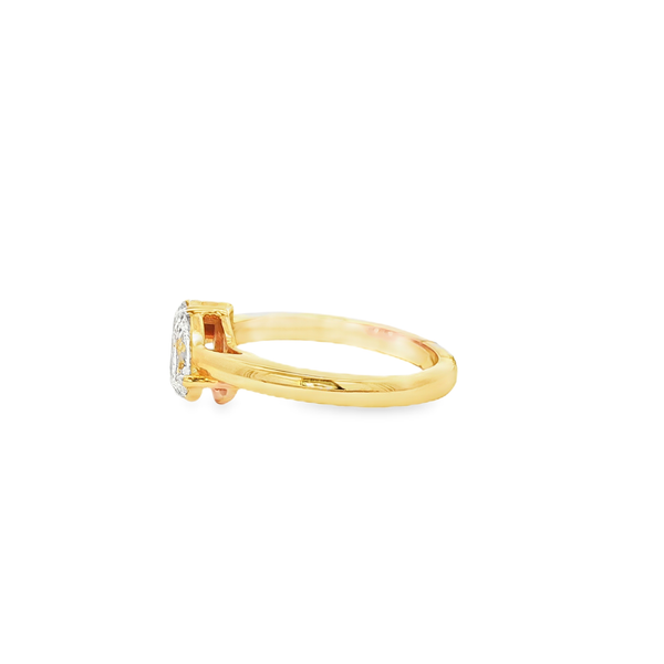 14K Yellow Gold Lab-Grown Oval & Pear Diamond 2-Stone Ring Image 4 Jo & Co. Jewelers Hardy, VA