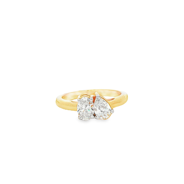 14K Yellow Gold Lab-Grown Oval & Pear Diamond 2-Stone Ring Jo & Co. Jewelers Hardy, VA