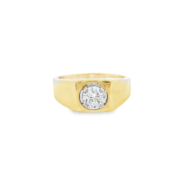 14K Yellow & White Gold 1.00ct Lab-Grown Round Diamond Flat Top Ring Jo & Co. Jewelers Hardy, VA
