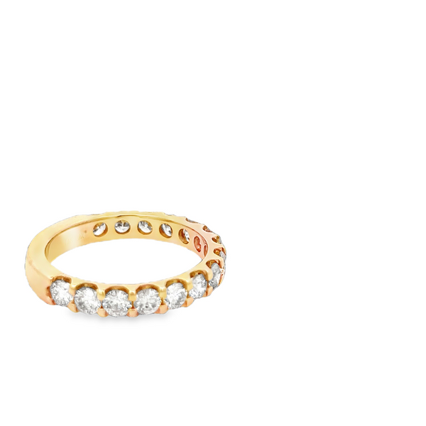 14K Yellow Gold Round Diamond Shared Prong Band – 1.50ctw Image 2 Jo & Co. Jewelers Hardy, VA