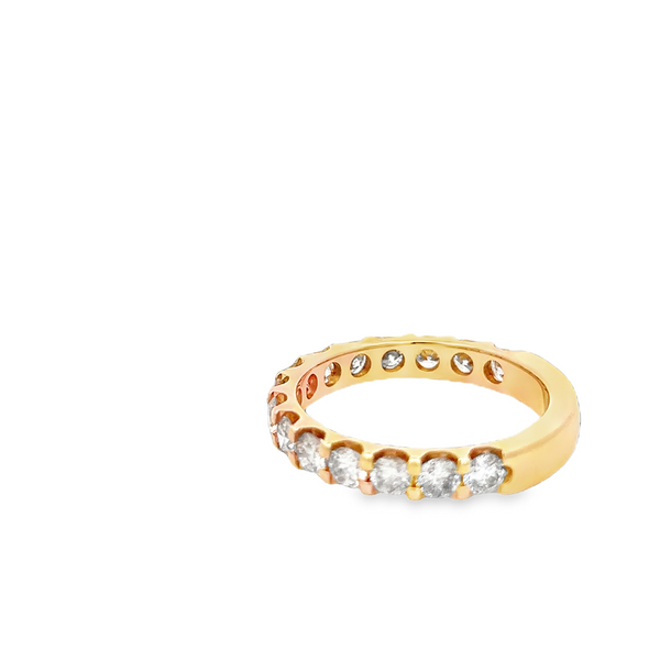 14K Yellow Gold Round Diamond Shared Prong Band – 1.50ctw Image 4 Jo & Co. Jewelers Hardy, VA