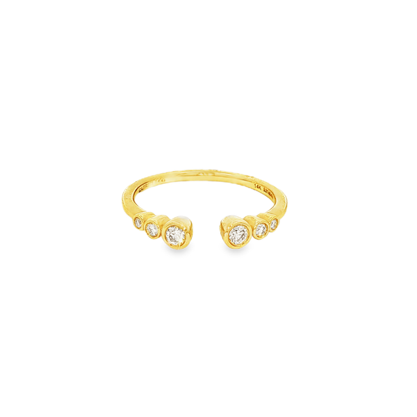 Gabriel 14K Yellow Gold Bezel-Set Graduated Round Diamond Open Band Jo & Co. Jewelers Hardy, VA