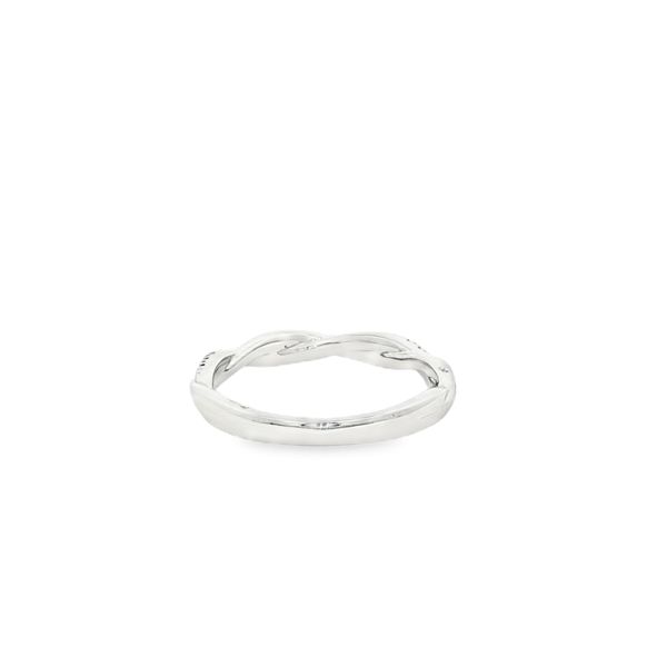 14K White Gold .10ct Round Diamond Polished Twisted Band Image 3 Jo & Co. Jewelers Hardy, VA
