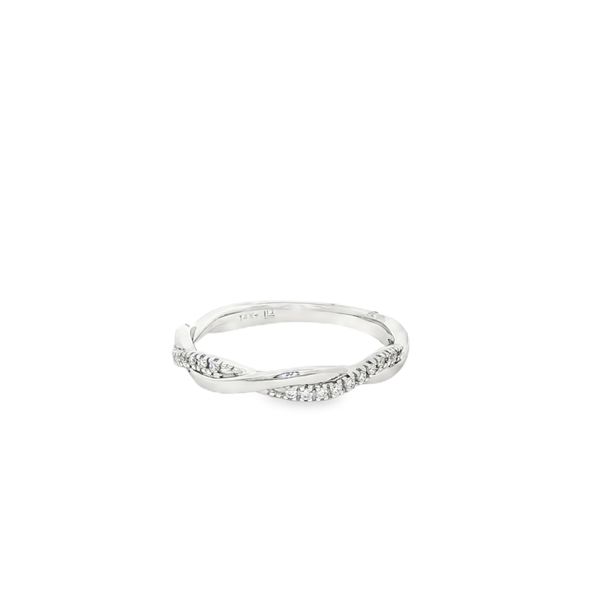 14K White Gold .10ct Round Diamond Polished Twisted Band Image 4 Jo & Co. Jewelers Hardy, VA