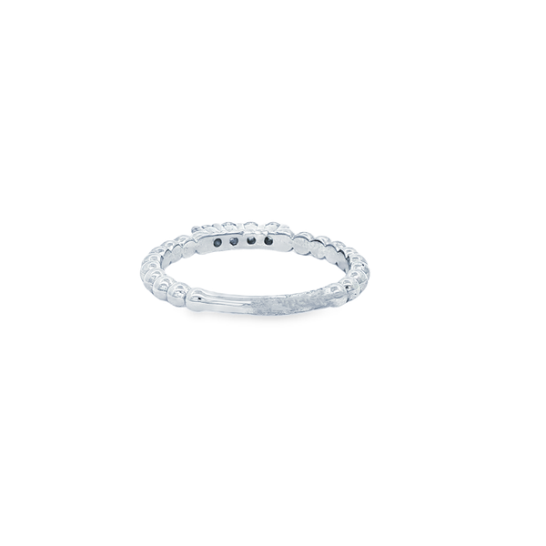 14K White Gold .11ctw Round Diamond Beaded Stackable Ring Image 3 Jo & Co. Jewelers Hardy, VA