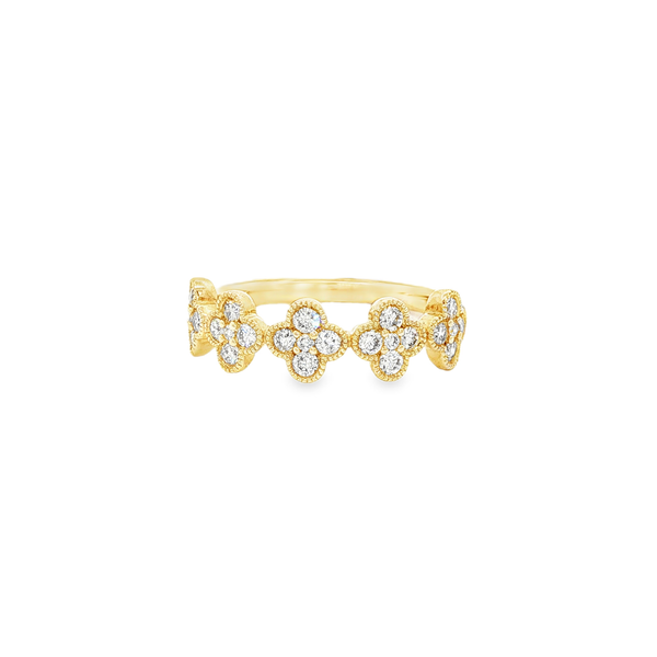 14K Yellow Gold 0.50ctw Round Diamond Clover Cluster Ring – Size 7 Jo & Co. Jewelers Hardy, VA