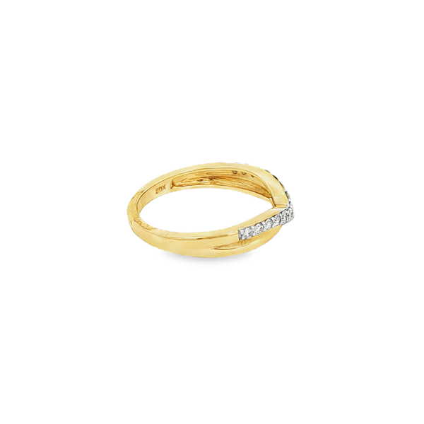 14K Yellow Gold 1/4ct Round Diamond Contour Shadow Band Image 2 Jo & Co. Jewelers Hardy, VA