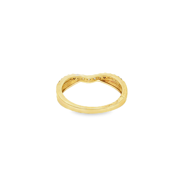 14K Yellow Gold 1/4ct Round Diamond Contour Shadow Band Image 3 Jo & Co. Jewelers Hardy, VA