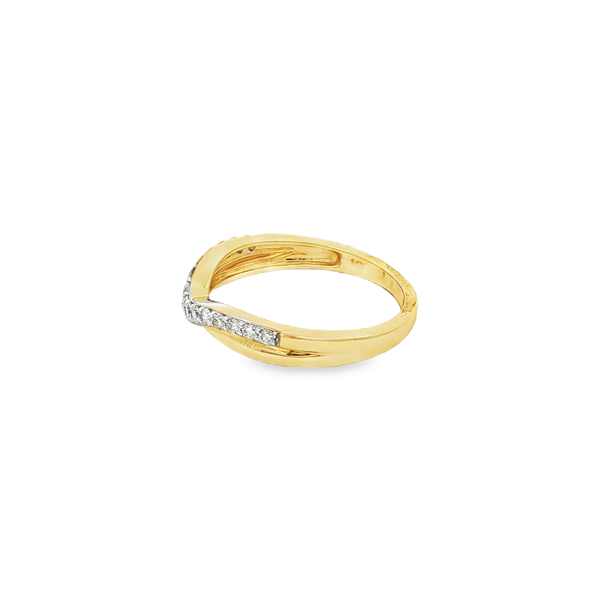 14K Yellow Gold 1/4ct Round Diamond Contour Shadow Band Image 4 Jo & Co. Jewelers Hardy, VA
