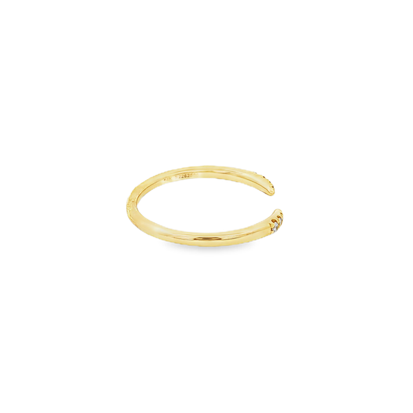 Gabriel 14K Yellow Gold .05tw Round Diamond Tip Stackable Ring Image 2 Jo & Co. Jewelers Hardy, VA