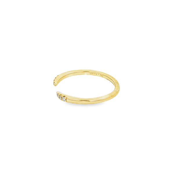Gabriel 14K Yellow Gold .05tw Round Diamond Tip Stackable Ring Image 4 Jo & Co. Jewelers Hardy, VA