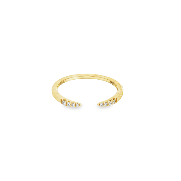 Gabriel 14K Yellow Gold .05tw Round Diamond Tip Stackable Ring Jo & Co. Jewelers Hardy, VA