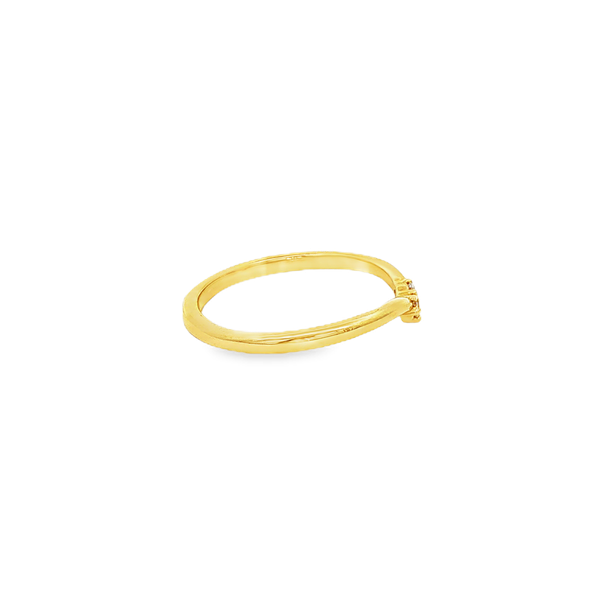 14K Yellow Gold .06ct Round Diamond Polished Contour Band Image 2 Jo & Co. Jewelers Hardy, VA