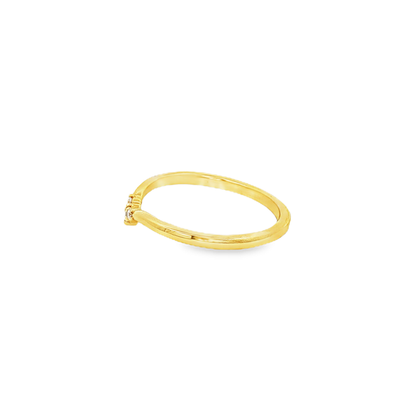 14K Yellow Gold .06ct Round Diamond Polished Contour Band Image 4 Jo & Co. Jewelers Hardy, VA