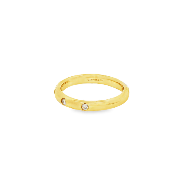 Gabriel 14K Yellow Gold .12ctw Flush-Set Diamond Band Image 4 Jo & Co. Jewelers Hardy, VA