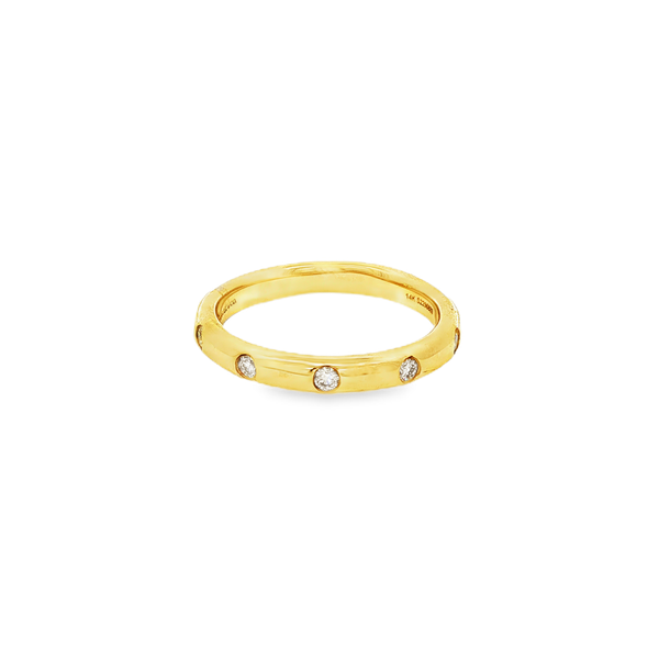 Gabriel 14K Yellow Gold .12ctw Flush-Set Diamond Band Jo & Co. Jewelers Hardy, VA