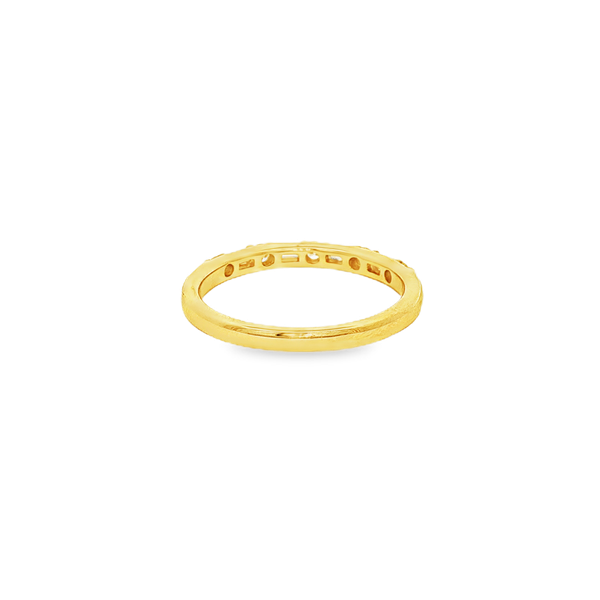 14K Yellow Gold 1/3 CTW Round & Baguette Diamond Band Image 3 Jo & Co. Jewelers Hardy, VA