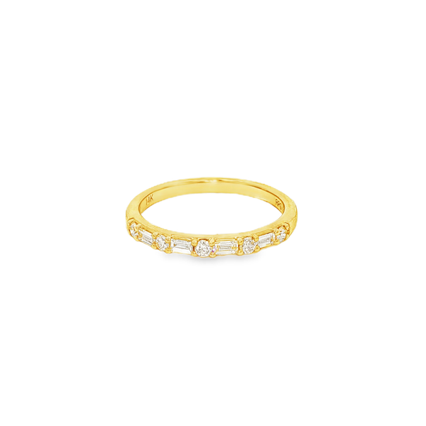 14K Yellow Gold 1/3 CTW Round & Baguette Diamond Band Jo & Co. Jewelers Hardy, VA