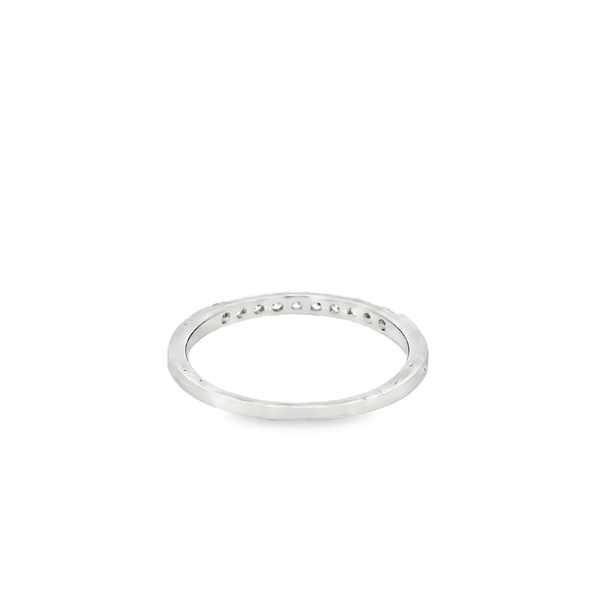 14K White Gold Prong-Set 0.21ct Round Diamond Polished Band Image 3 Jo & Co. Jewelers Hardy, VA