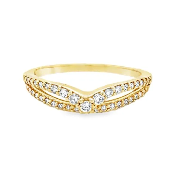 14K Yellow Gold Round Diamond Straight and Curved Fashion Ring Jo & Co. Jewelers Hardy, VA