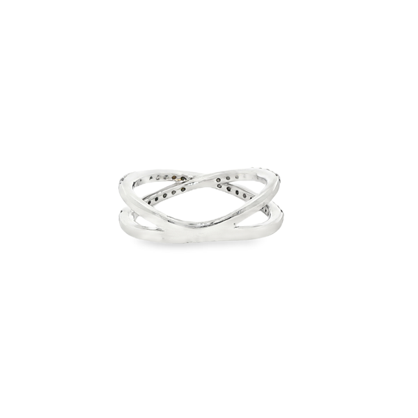 14K White Gold Criss-Cross Double Diamond Ring – .40 Ct Image 3 Jo & Co. Jewelers Hardy, VA