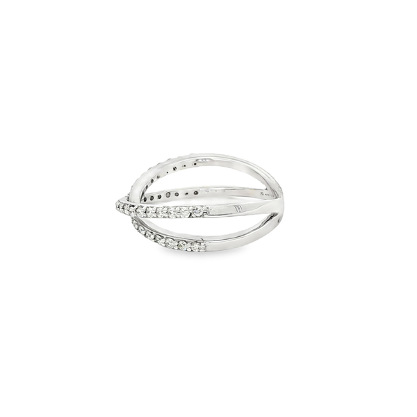 14K White Gold Criss-Cross Double Diamond Ring – .40 Ct Image 4 Jo & Co. Jewelers Hardy, VA