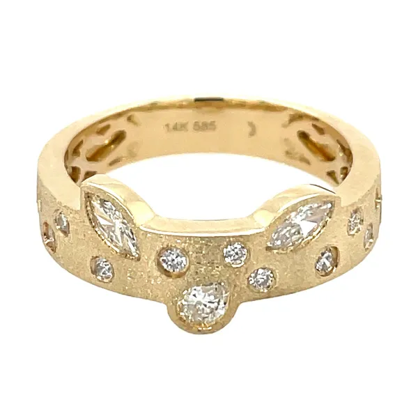 14K Yellow Gold Multi Shaped Diamond Satin Contour Ring Jo & Co. Jewelers Hardy, VA