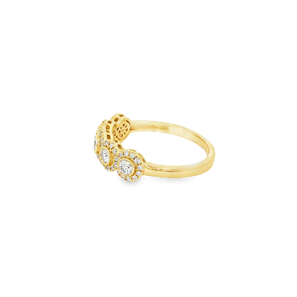 14K Yellow Gold 5-Stone Diamond Halo Ring (.50ctw) Image 4 Jo & Co. Jewelers Hardy, VA