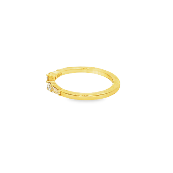 Gabriel & Co.14K Yellow Gold Baguette & Round Diamond Open Ring Image 4 Jo & Co. Jewelers Hardy, VA