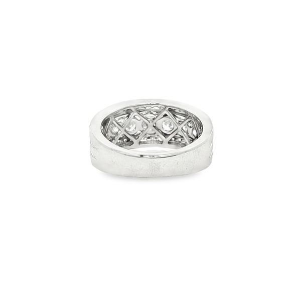 14K White Gold 1.50ctw Round Diamond 3-Row Tapered Ring Image 3 Jo & Co. Jewelers Hardy, VA