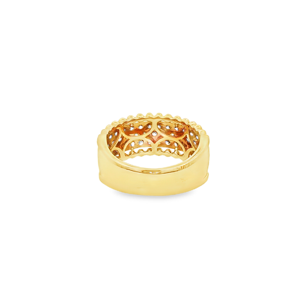 14K Yellow & White 1.00 CTW Round Diamond Pave Beaded Rail Ring Image 3 Jo & Co. Jewelers Hardy, VA
