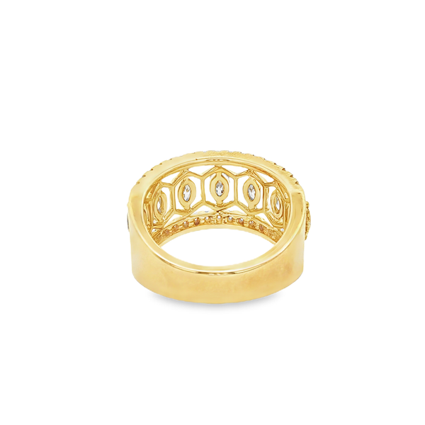 10K Yellow Gold Brown & White Diamond Marquise Band Ring – 1.36ctw Image 3 Jo & Co. Jewelers Hardy, VA