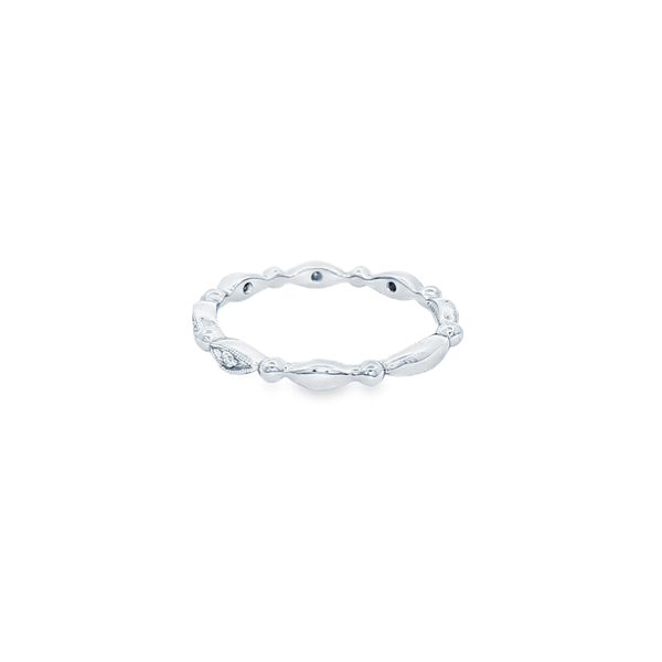 Gabriel & Co. 14K White Gold Bujukan Marquise Station Stackable Ring with .05 Ct Diamonds Image 4 Jo & Co. Jewelers Hardy, VA