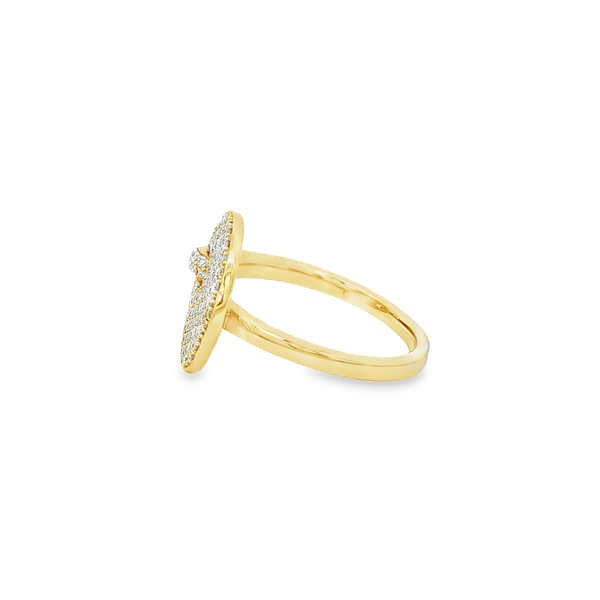 14K Yellow Gold .70tw Pavé Round Diamond Disc Ring Image 4 Jo & Co. Jewelers Hardy, VA