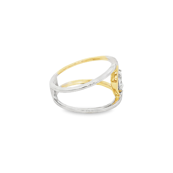 14K Two-Tone .52ct Oval Diamond Double-Loop Ring Image 2 Jo & Co. Jewelers Hardy, VA