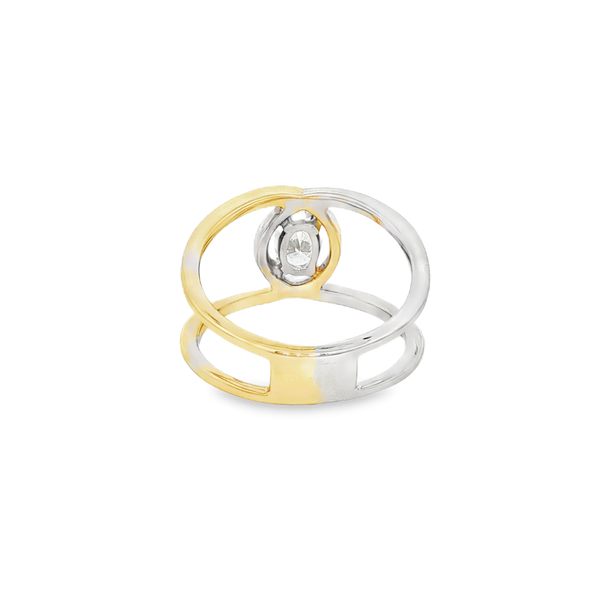 14K Two-Tone .52ct Oval Diamond Double-Loop Ring Image 3 Jo & Co. Jewelers Hardy, VA