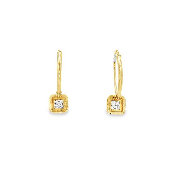 14K Yellow Gold Princess Diamond Leverback Earrings – .49ctw Image 3 Jo & Co. Jewelers Hardy, VA