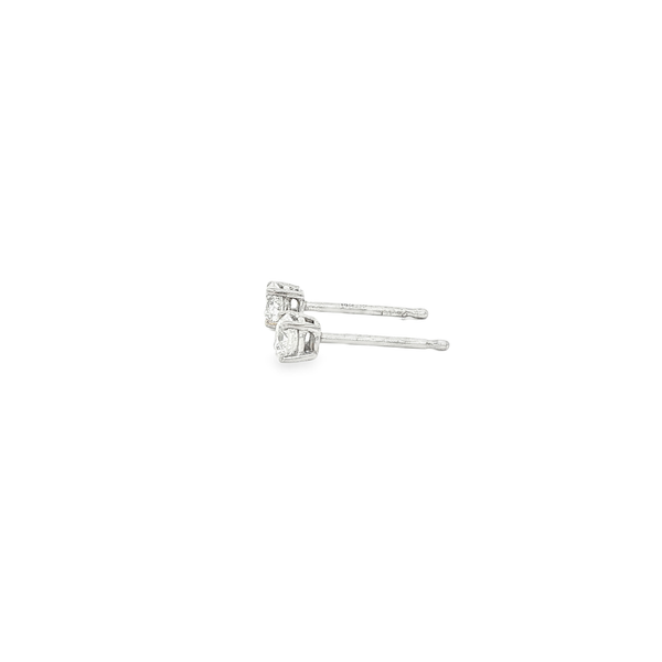 14K White Gold .30ctw Round Diamond Stud Earrings Image 4 Jo & Co. Jewelers Hardy, VA