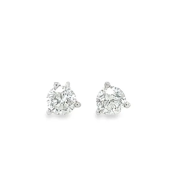 14K White Gold Round 1ct Diamond Studs Jo & Co. Jewelers Hardy, VA