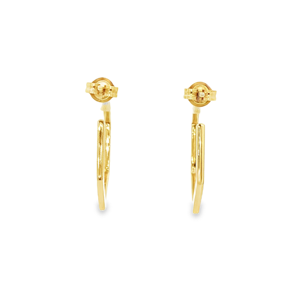 14K Yellow Gold 0.50ctw Diamond Hexagonal Post Hoop Earrings Image 3 Jo & Co. Jewelers Hardy, VA