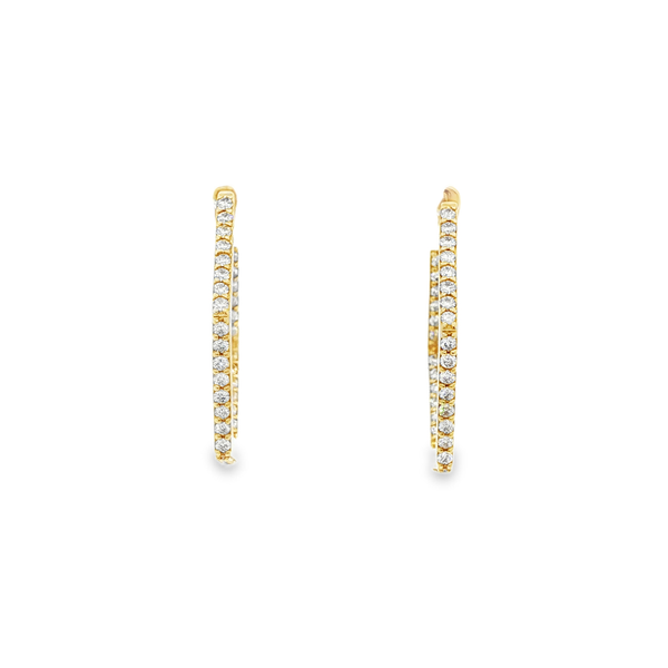14K Yellow Gold 0.50ctw Diamond Hexagonal Post Hoop Earrings Jo & Co. Jewelers Hardy, VA