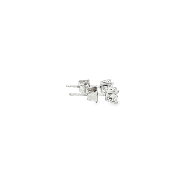 14K White Gold 1/3ctw Princess-Cut Diamond Stud Earrings Image 2 Jo & Co. Jewelers Hardy, VA