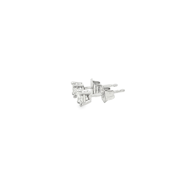 14K White Gold 1/3ctw Princess-Cut Diamond Stud Earrings Image 4 Jo & Co. Jewelers Hardy, VA