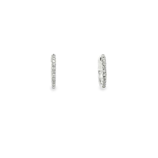 14K White Gold .10ctw Round Diamond Hinged Hoop Earrings Jo & Co. Jewelers Hardy, VA