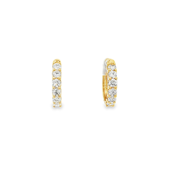 14K Yellow Gold 1.00ctw Round Diamond Huggie Hoop Earrings Jo & Co. Jewelers Hardy, VA