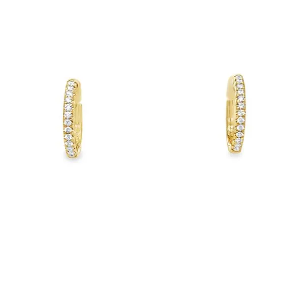 14K Yellow Gold Diamond Oval Huggie Hoop Earrings Jo & Co. Jewelers Hardy, VA