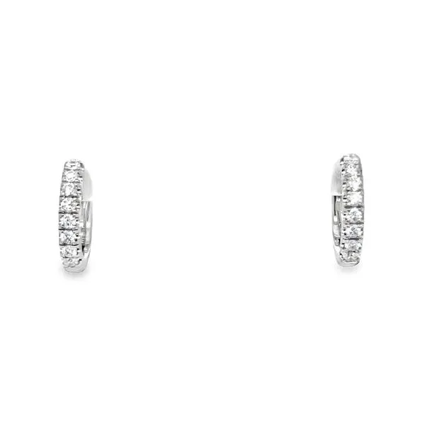 14K White Gold Round Diamond Hoop Earrings Jo & Co. Jewelers Hardy, VA