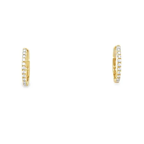 14K Yellow Gold Round Diamond Hoop Earrings Jo & Co. Jewelers Hardy, VA