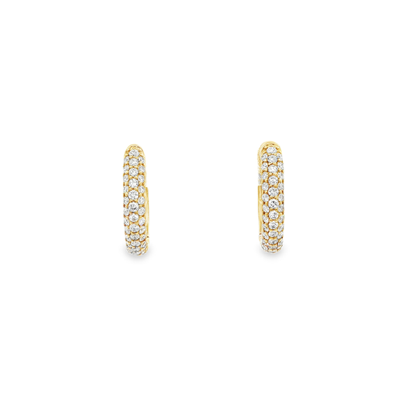 14K Yellow Gold .50ctw Pavé Diamond Hoop Earrings Jo & Co. Jewelers Hardy, VA